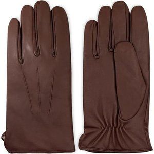 Luxury Mens Leather Gloves Cashmere Lined-Soft Comfortable Lambskin Touchsreen